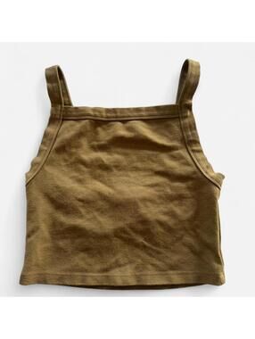 Willow & Root Boho Brown Western Cropped Tank Top, Size XS